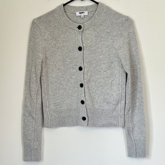 NWT Madewell Cashmere Gray Button-Front Cardigan Sweater - Size: XS - Picture 2 of 7